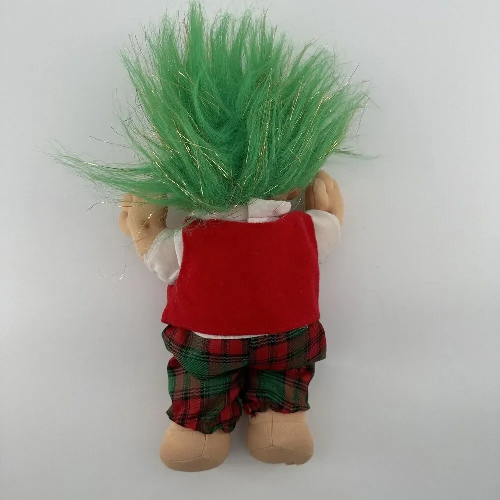 Vintage Russ Troll Kids Doll 10 Inches‎ Plush Green and Silver Hair Soft Body